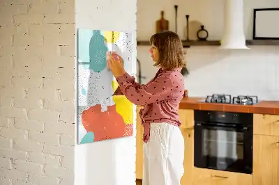 Magnetic erase board with a colorful doodles design