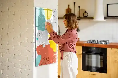 Magnetic erase board with a colorful doodles design