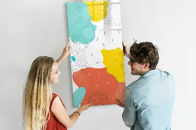 Magnetic erase board with a colorful doodles design