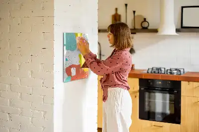 Magnetic erase board with a colorful doodles design
