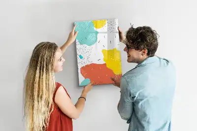 Magnetic erase board with a colorful doodles design