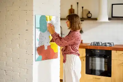 Magnetic erase board with a colorful doodles design