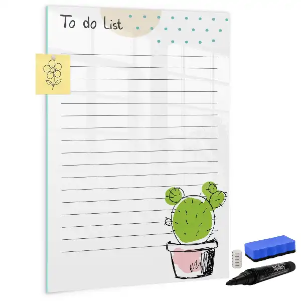 Magnetic dry erase board to-do list