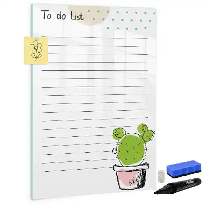 Magnetic dry erase board to-do list