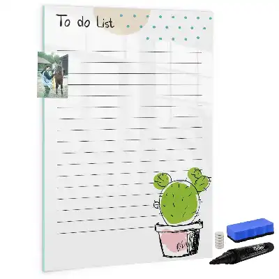 Magnetic dry erase board to-do list
