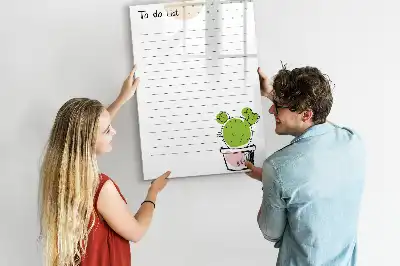 Magnetic dry erase board to-do list