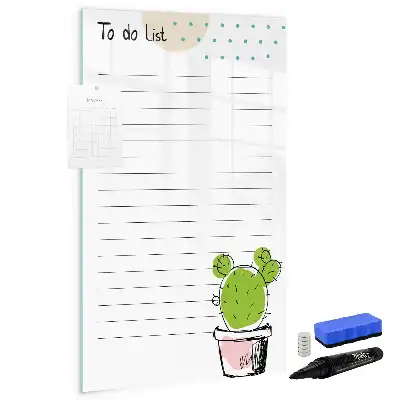 Magnetic dry erase board to-do list
