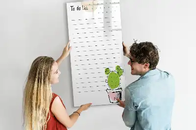 Magnetic dry erase board to-do list