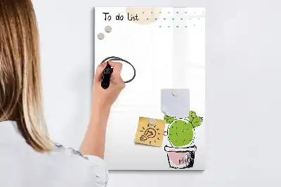 Magnetic dry erase board to-do list
