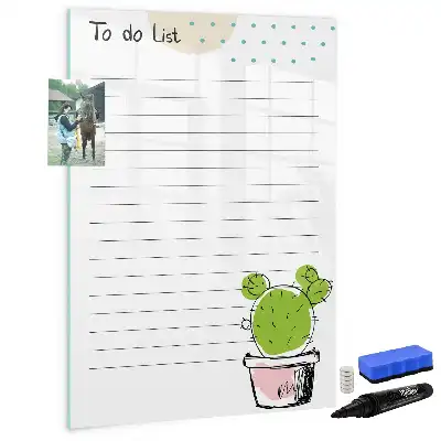 Magnetic dry erase board to-do list