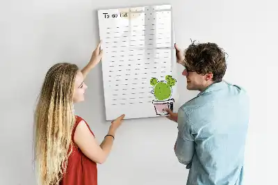 Magnetic dry erase board to-do list