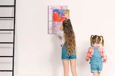 Magnetic dry erase board summer flowers design