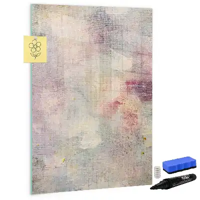 Magnetic writing board with paint splatters design