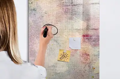 Magnetic writing board with paint splatters design