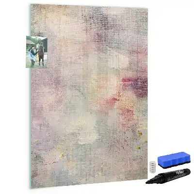 Magnetic writing board with paint splatters design