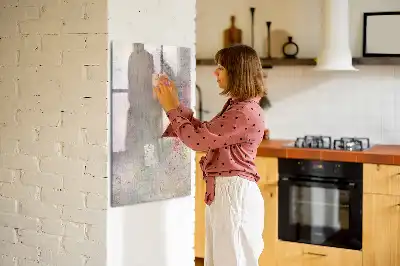 Magnetic writing board with paint splatters design