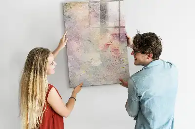 Magnetic writing board with paint splatters design