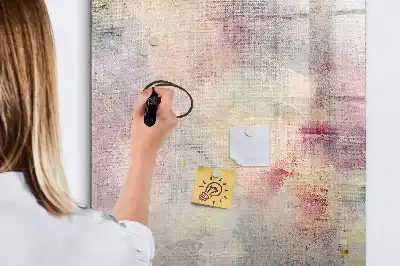Magnetic writing board with paint splatters design
