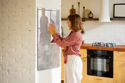 Magnetic writing board with paint splatters design
