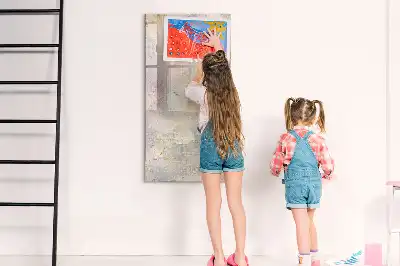 Magnetic writing board with paint splatters design