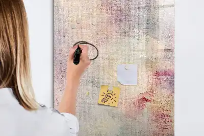 Magnetic writing board with paint splatters design