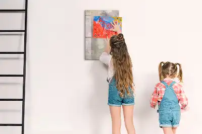 Magnetic writing board with paint splatters design
