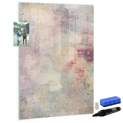 Magnetic writing board with paint splatters design