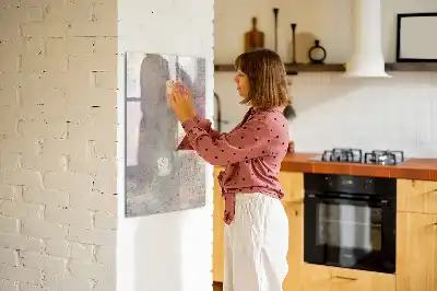 Magnetic writing board with paint splatters design