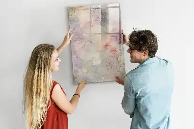 Magnetic writing board with paint splatters design