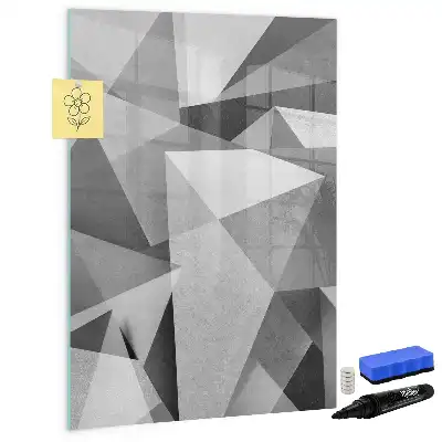 Magnetic dry erase board geometric abstraction design