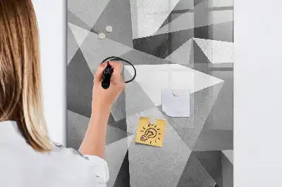 Magnetic dry erase board geometric abstraction design
