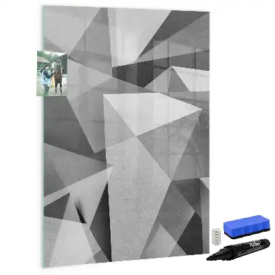 Magnetic dry erase board geometric abstraction design