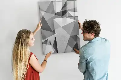 Magnetic dry erase board geometric abstraction design