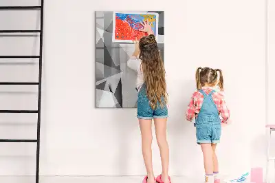 Magnetic dry erase board geometric abstraction design