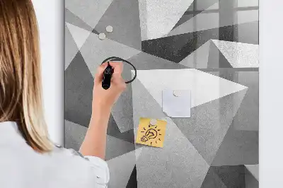 Magnetic dry erase board geometric abstraction design