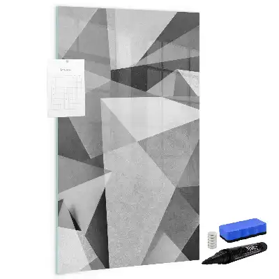 Magnetic dry erase board geometric abstraction design