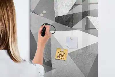 Magnetic dry erase board geometric abstraction design