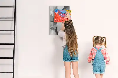 Magnetic dry erase board geometric abstraction design