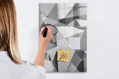 Magnetic dry erase board geometric abstraction design