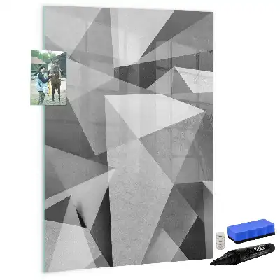 Magnetic dry erase board geometric abstraction design