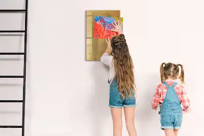 Magnetic writing board with decorative fabric cover