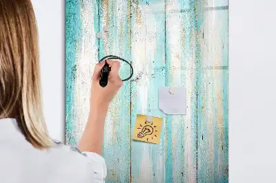 Magnetic dry erase board with a vintage wood frame