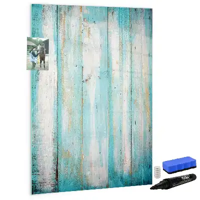 Magnetic dry erase board with a vintage wood frame