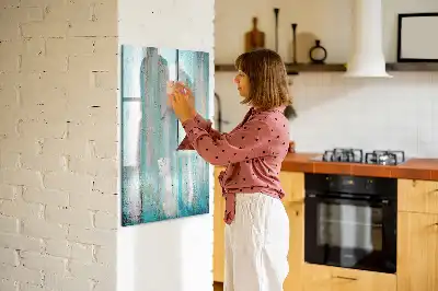 Magnetic dry erase board with a vintage wood frame