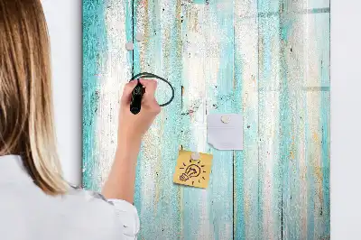 Magnetic dry erase board with a vintage wood frame