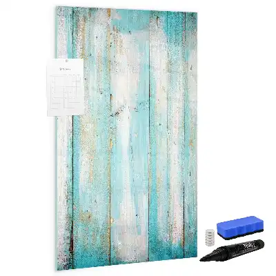 Magnetic dry erase board with a vintage wood frame