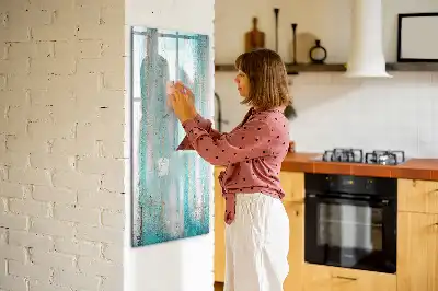 Magnetic dry erase board with a vintage wood frame