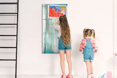 Magnetic dry erase board with a vintage wood frame