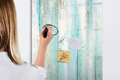 Magnetic dry erase board with a vintage wood frame