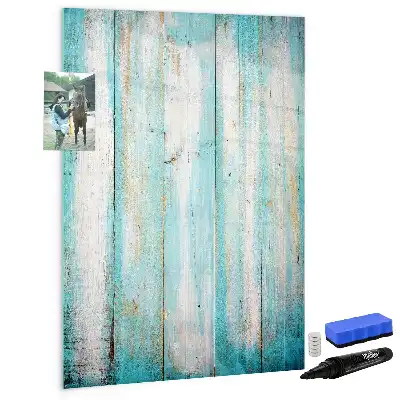 Magnetic dry erase board with a vintage wood frame